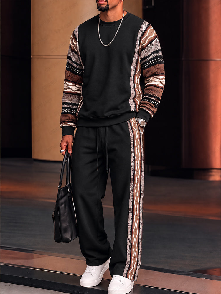 Athleisure Tribal Print Panel Matching Set