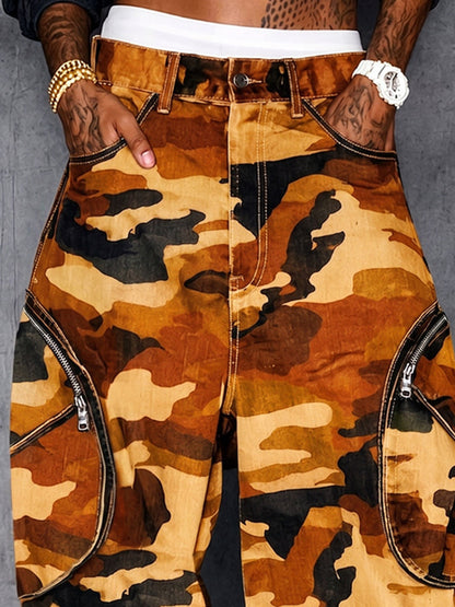 Camo Cargo Baggy Wide Leg Pants