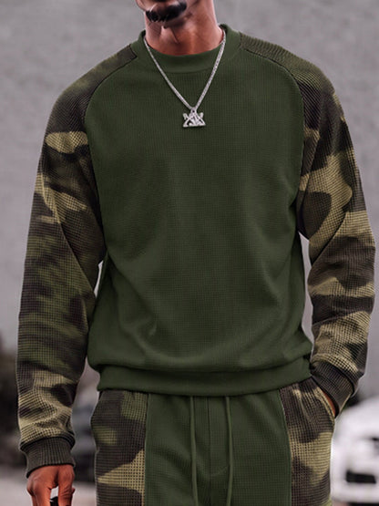 Street Style Camo Panel Waffle Sports Set