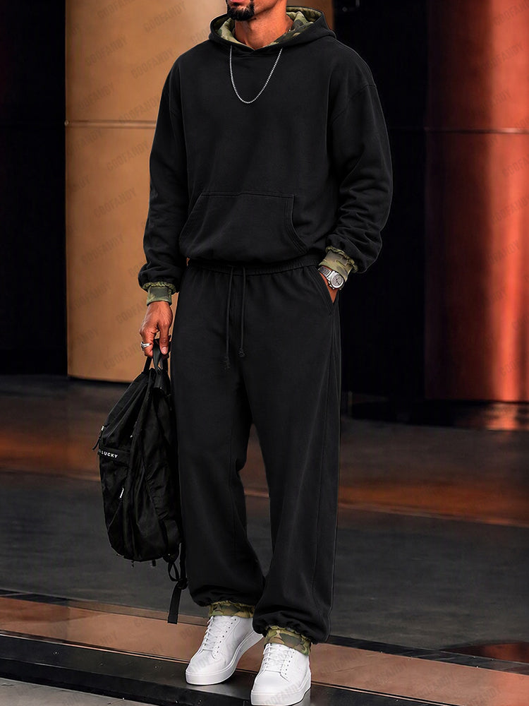 Essential Camo Trim Hoodie Pants 2-Piece Set