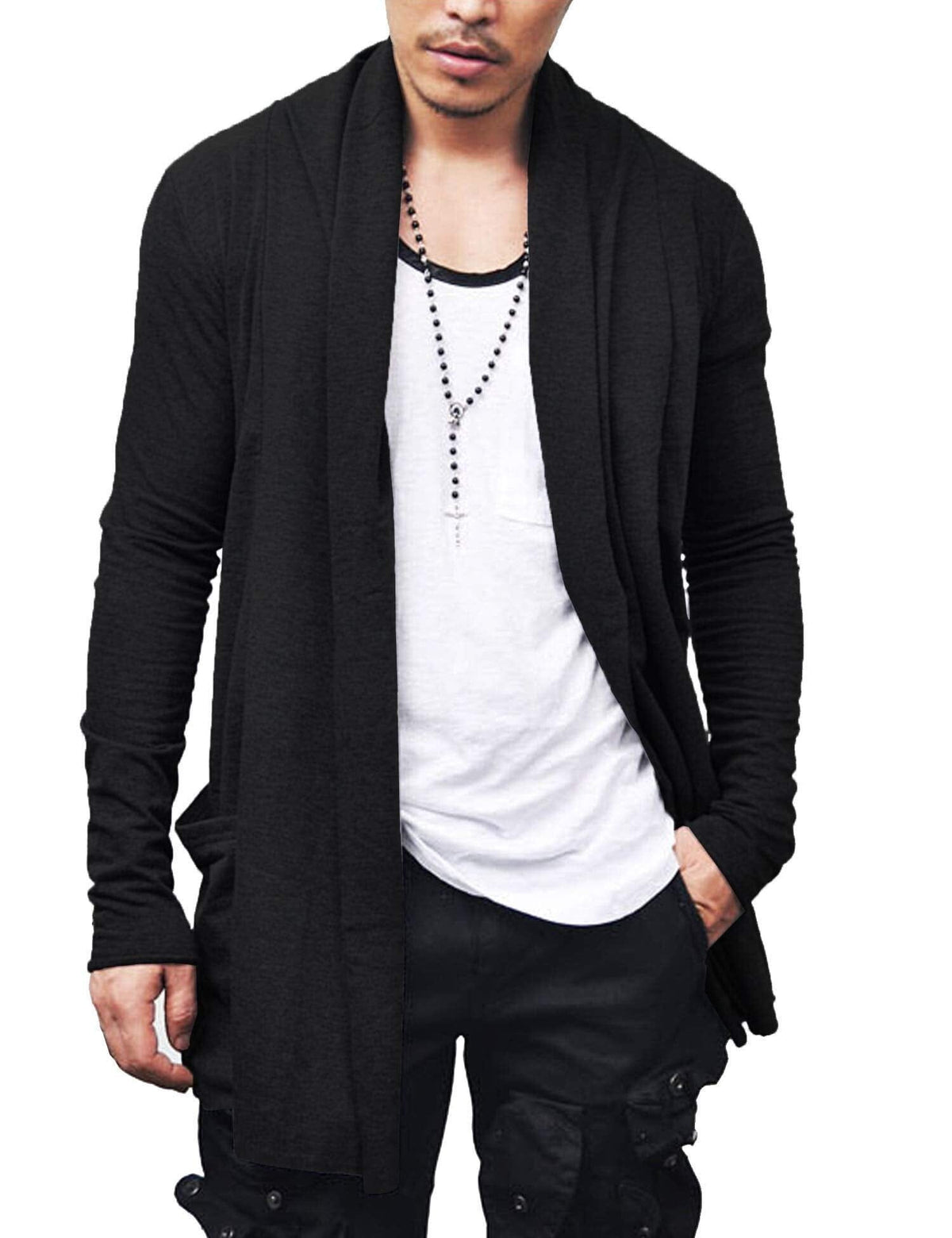 Ruffle Shawl Collar Knitted Cardigan (US Only)
