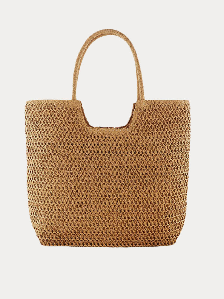 Boho Simple Large Capacity Woven Straw Tote Bag