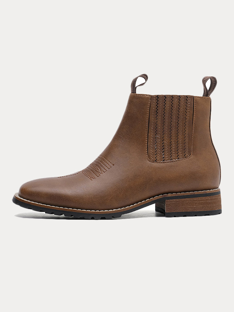 Vintage Embroidered Western Chelsea Boots
