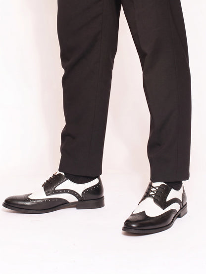 Two-Tone Wingtip Brogue Derby Dress Shoes