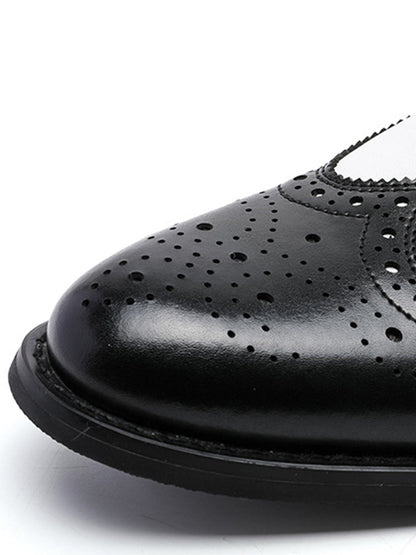 Two-Tone Wingtip Brogue Derby Dress Shoes