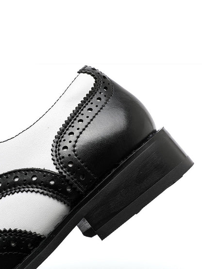 Two-Tone Wingtip Brogue Derby Dress Shoes
