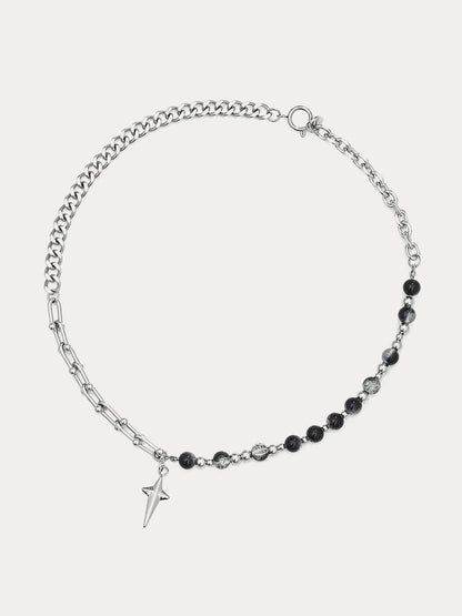 Gothic Punk Star Bead Pendant Necklace