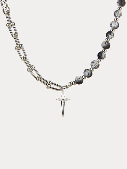 Gothic Punk Star Bead Pendant Necklace