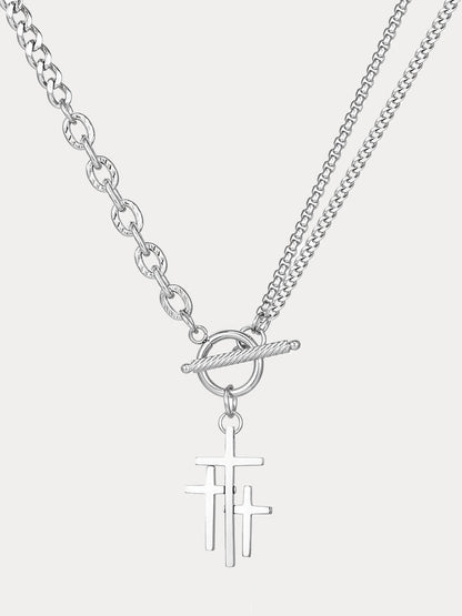 Stylish Waterproof Cross Toggle Necklace