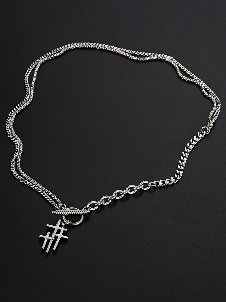Stylish Waterproof Cross Toggle Necklace