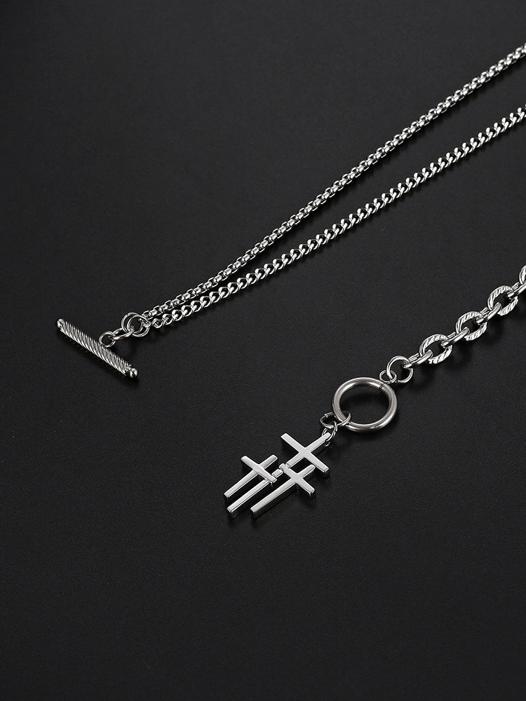 Stylish Waterproof Cross Toggle Necklace
