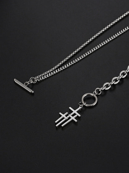 Stylish Waterproof Cross Toggle Necklace