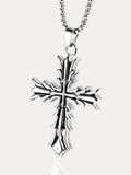 Retro Gothic Thorn Cross Necklace