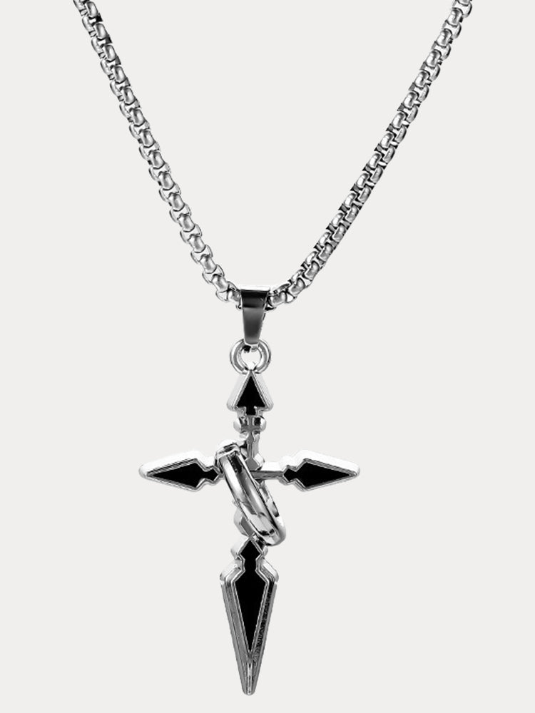 Minimalist Arrow Cross Pendant Necklace