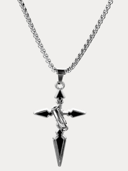 Minimalist Arrow Cross Pendant Necklace