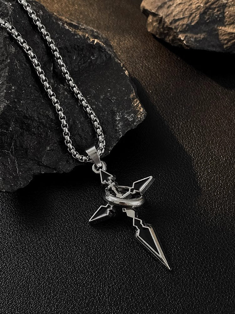 Minimalist Arrow Cross Pendant Necklace