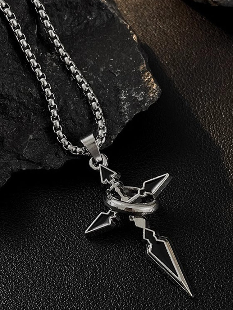 Minimalist Arrow Cross Pendant Necklace