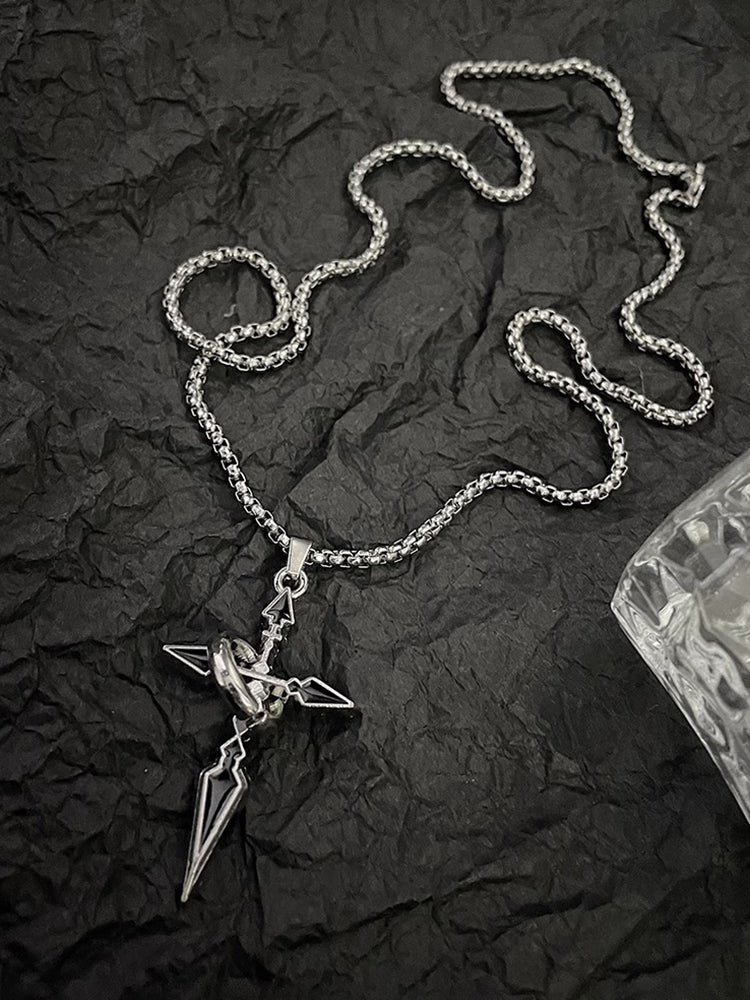 Minimalist Arrow Cross Pendant Necklace