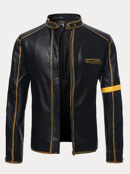 Stand Collar Punk Leather Jacket
