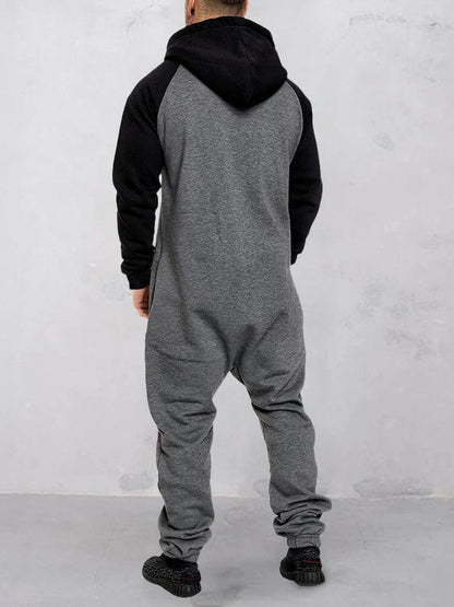 Coofandy Splicing Fleece Sports Jumpsuit (Live Only)