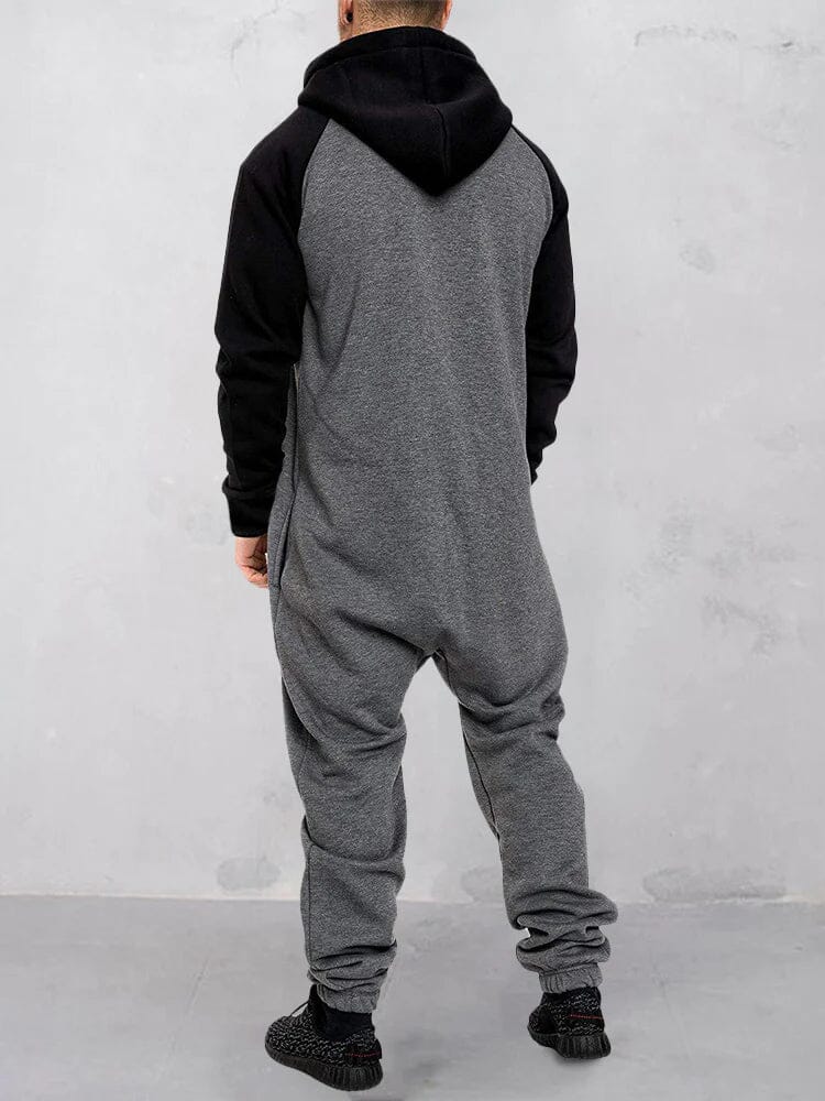 Coofandy Splicing Fleece Sports Jumpsuit (Live Only)
