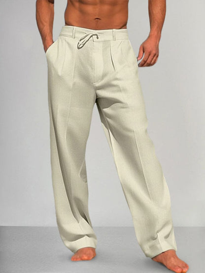 Cozy Straight Leg Cotton Linen Pants (Live Only)