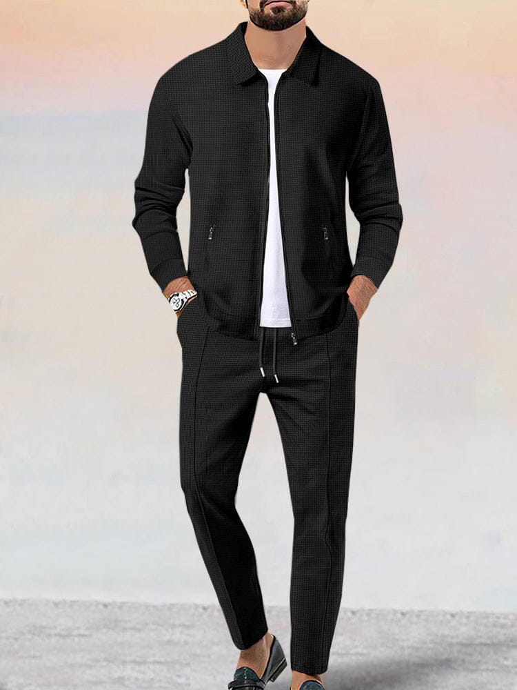Athleisure Soft Waffle Jacket Set (Live Only)