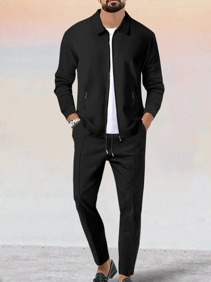 Athleisure Soft Waffle Jacket Set