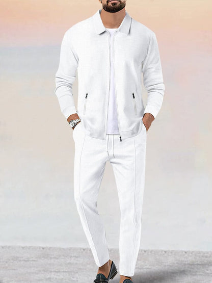 Athleisure Soft Waffle Jacket Set (Live Only)