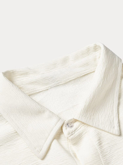 Leisure Texture 2-Piece Shirt Set