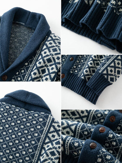 Vintage Shawl Collar Knit Cardigan