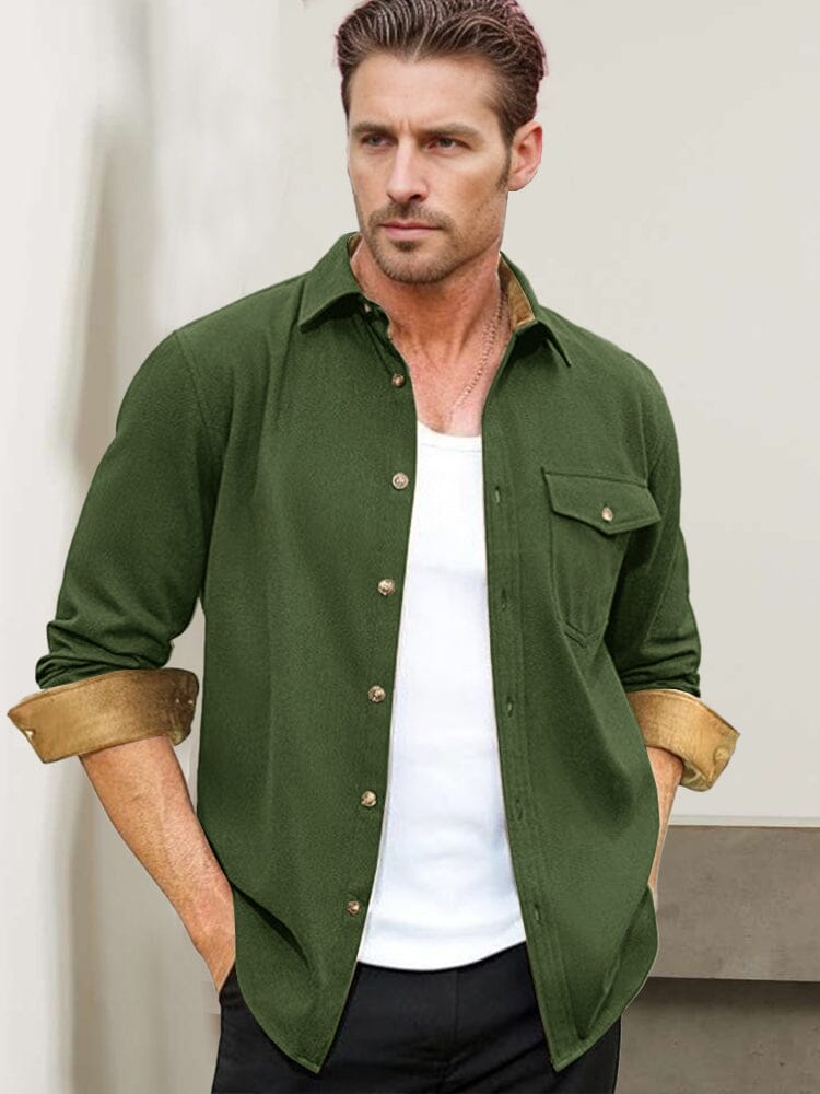 Everyday Ease Suede Patchwork Shirt
