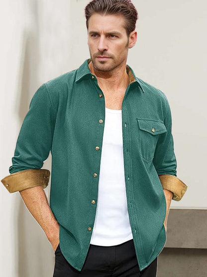 Everyday Ease Suede Patchwork Shirt