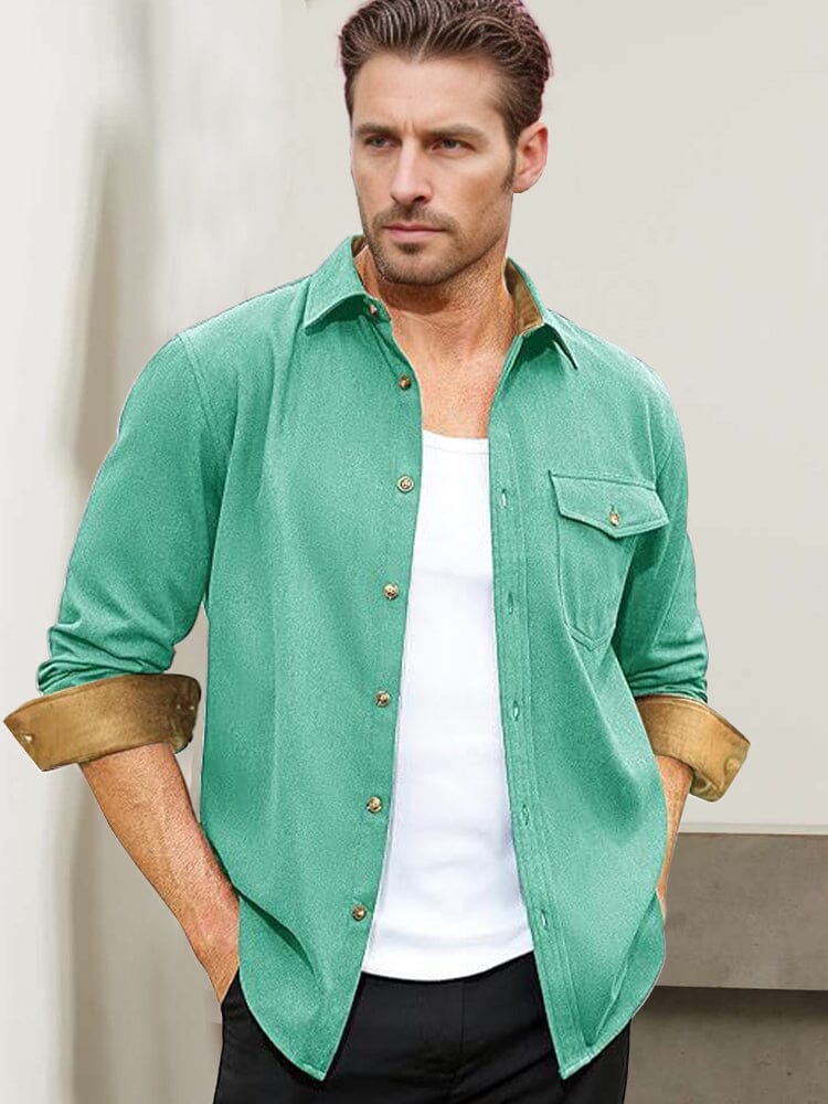 Everyday Ease Suede Patchwork Shirt