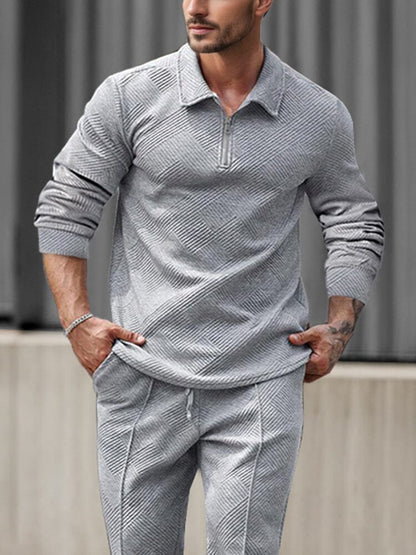 Trendy Jacquard Textured Athleisure Set
