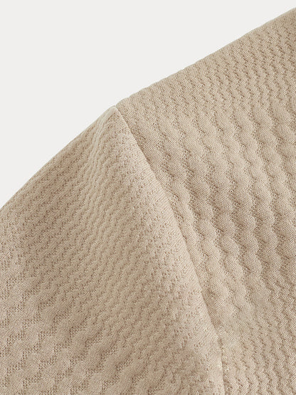 Comfort Fit Jacquard Textured 2-Piece Set