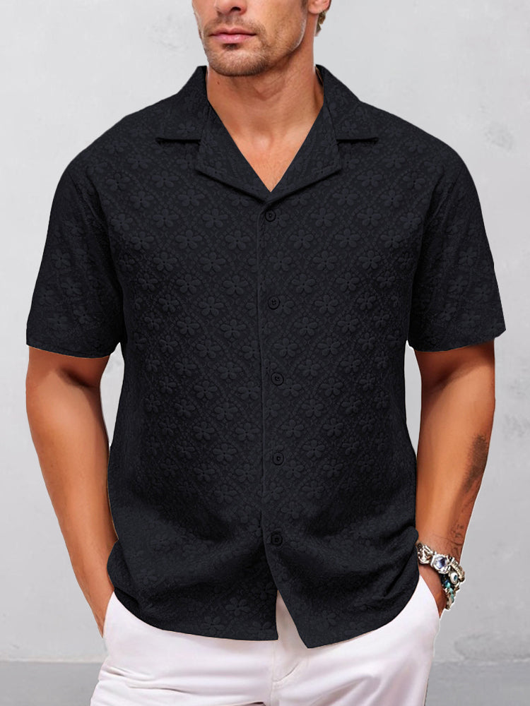 Stylish Floral Jacquard Textured Shirt