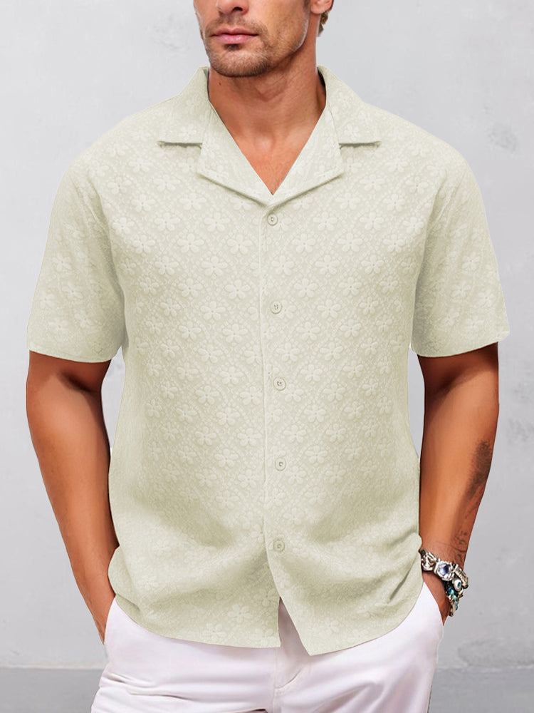 Stylish Floral Jacquard Textured Shirt