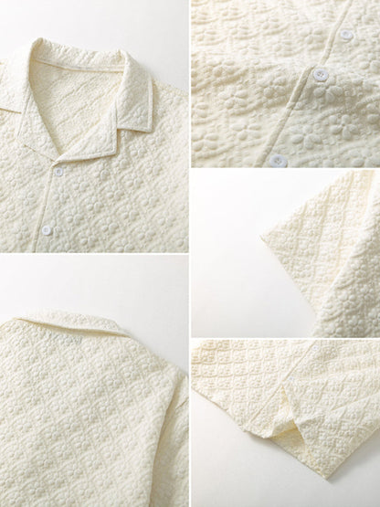 Stylish Floral Jacquard Textured Shirt