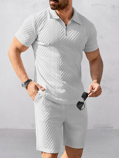 Trendy Textured Polo Shorts Outfit