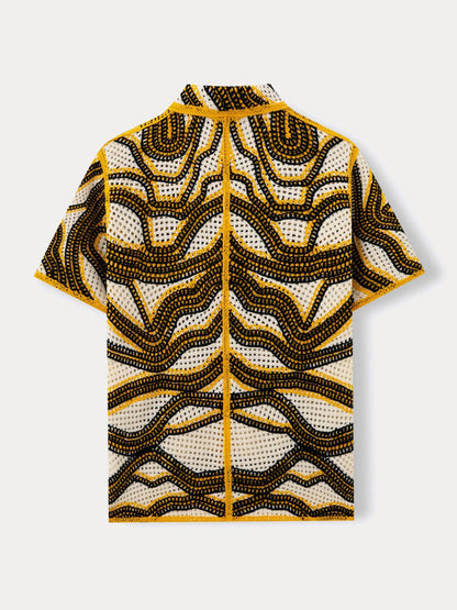 Trendy Openwork Crochet Knit Shirt