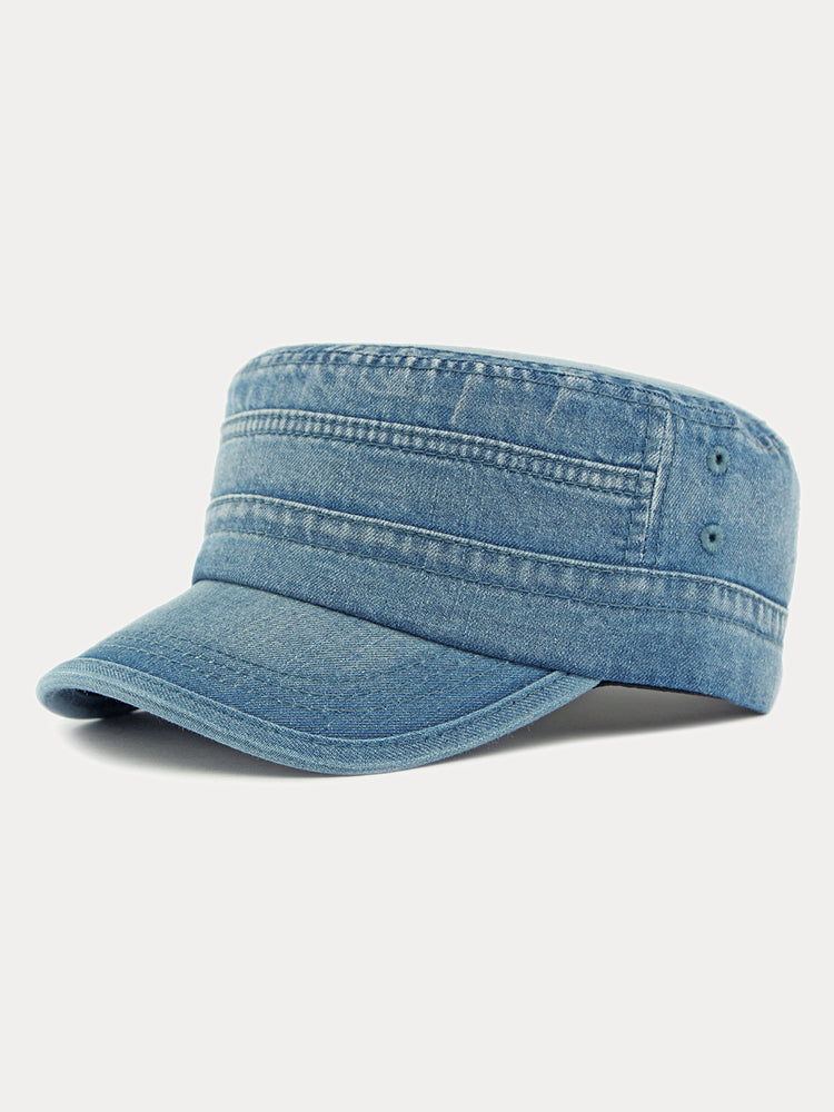 100% Cotton Washed Denim Army Caps