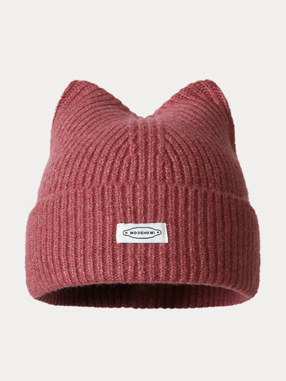 Fashion Plush Meowing Label Beanie
