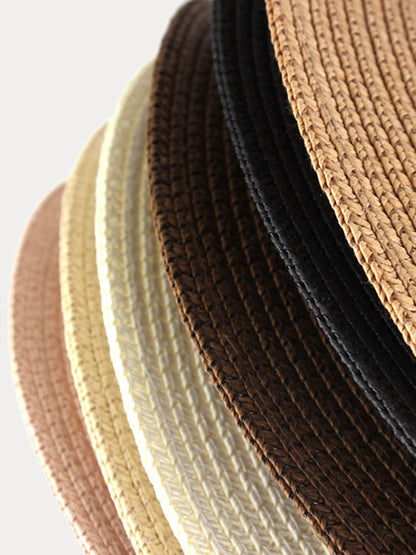 Wide Brim Sun Protection Woven Straw Fedora Hat
