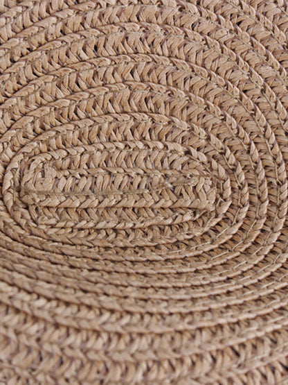 Wide Brim Sun Protection Woven Straw Fedora Hat