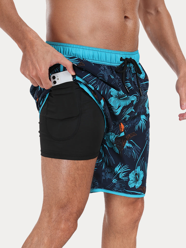 Men's Quick-Dry Printed Swim Trunks