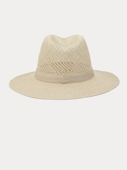 The Classic Linen Straw Flat Brim Fedora