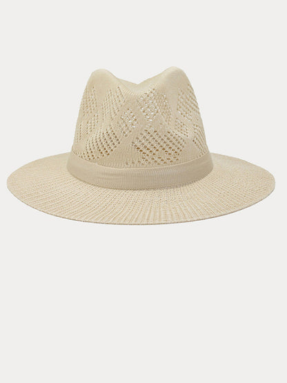 The Classic Linen Straw Flat Brim Fedora