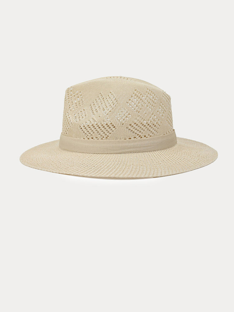 The Classic Linen Straw Flat Brim Fedora