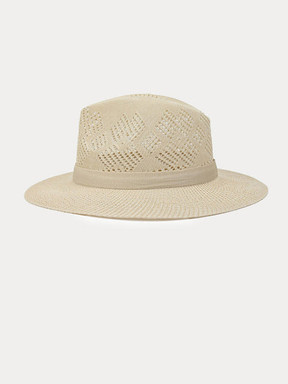 The Classic Linen Straw Flat Brim Fedora